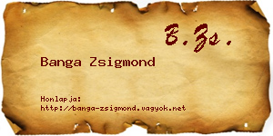 Banga Zsigmond névjegykártya
