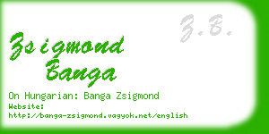 zsigmond banga business card